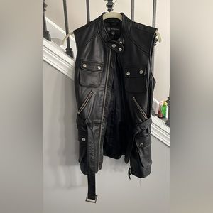 INC LEATHER VEST Sz M
